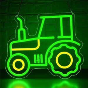 John Deere Tractor LED Neon Sign Wall Decor Light Man Cave Farm Farmer Garage NW